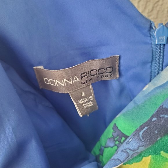 Donna Ricco NY I Sleeveless V Neck Sheath Summer Dress Teale/Floral Size… - Picture 15 of 15
